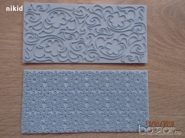 2 вида Молд подложка шаблон за сладка захарна дантела - за декорации на торти, снимка 3 - Други - 9459267