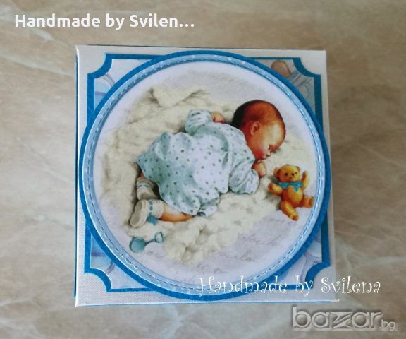 Бебешка кутийка-картичка, снимка 2 - Подаръци за кръщене - 21402438