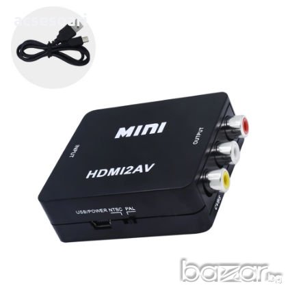 Конвертор преобразувател на сигнал HDMI към AV / RCA CVBS, снимка 1 - Плейъри, домашно кино, прожектори - 21064642