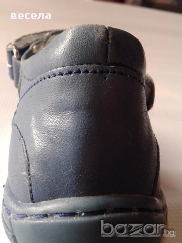 Детски обувки за момче от естествена кожа, ортопедични с лепенка в синьо, снимка 7 - Детски маратонки - 10106546