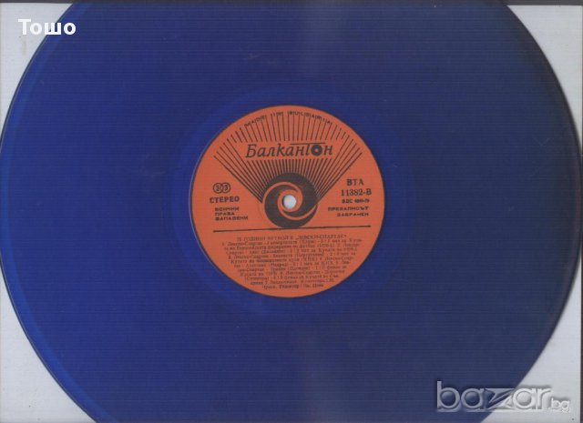 грамофонна плоча  Синя - за декорация, снимка 2 - Декорация за дома - 11191769