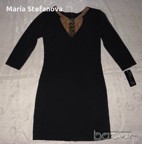 Нова черна Италианска рокля с 3/4 ръкав, снимка 1 - Рокли - 19078171