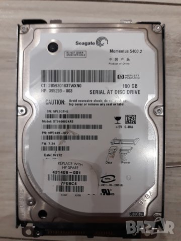 Продавам Seagate ATA 100GB  хард диск за лаптоп , снимка 6 - Твърди дискове - 24034498