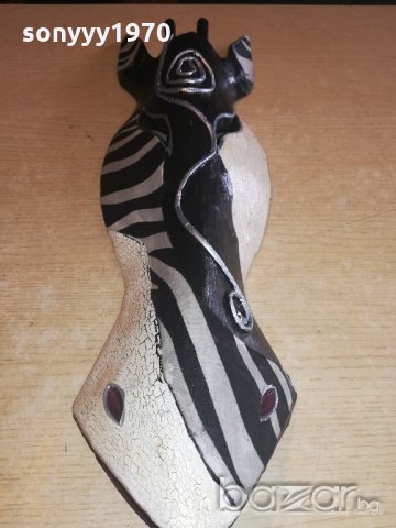 дървена маска-зебра-50х15х8см-внос швеицария, снимка 6 - Колекции - 20973842