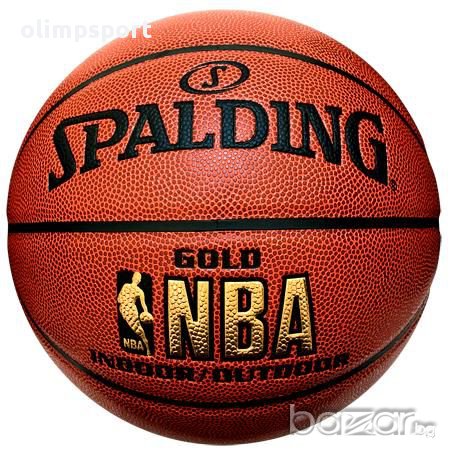 Баскетболна топка Спалдинг Spalding NBA Gold indoor/outdoor нова, снимка 1
