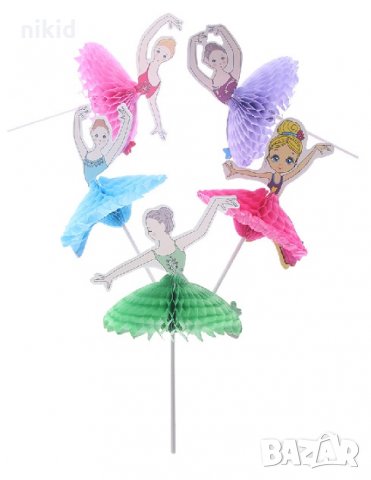 5 бр Балерина разгъваща пола пачка балерини топери топер клечки украса за торта мъфини парти рожден 