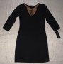 Нова черна Италианска рокля с 3/4 ръкав