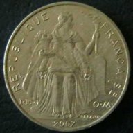 5 франка 2007, Френска Полинезия, снимка 2 - Нумизматика и бонистика - 7549940
