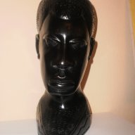 Глава на мъж-фигура от абанос, голяма , снимка 1 - Антикварни и старинни предмети - 8740569