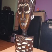 африканска маска-60х20х8см-масивна-дървена-от швеицария, снимка 8 - Антикварни и старинни предмети - 20932954