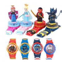 Детски часовник с играчка фигурка тип Лего Iron man, снимка 3 - Фигурки - 24320432