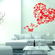 Стикер за стена - сърце от пеперуди, снимка 1 - Декорация за дома - 11404104