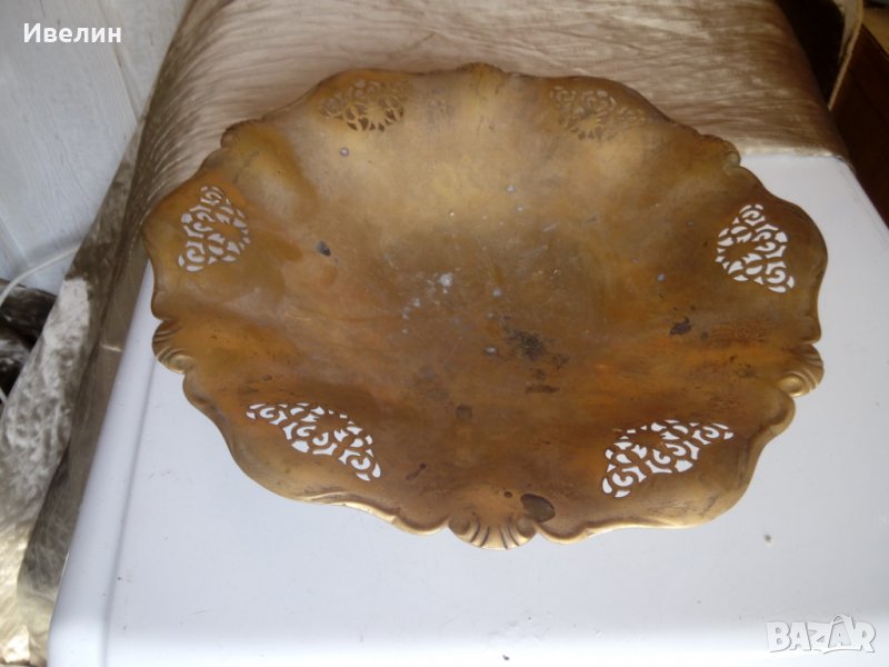 стара месингова купа,фруктиера арт деко, снимка 1