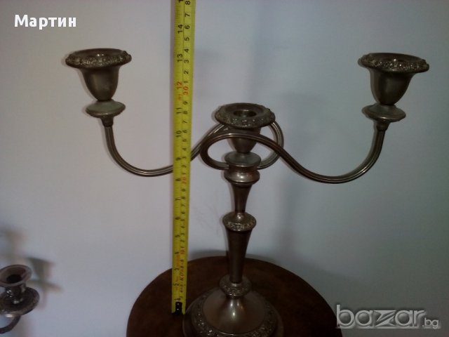 Стар посребрен - Свещник  - 1бр. ( 777772), снимка 2 - Антикварни и старинни предмети - 18106436