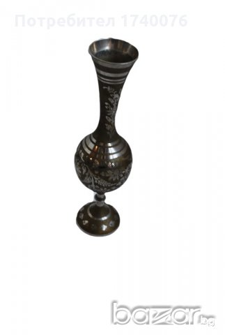 Индийска ваза месинг ръчна изработка, снимка 2 - Антикварни и старинни предмети - 19200670