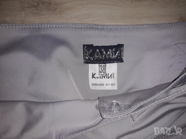 Дамски светлосив панталон с панделки марка Ками, снимка 2 - Панталони - 23808136