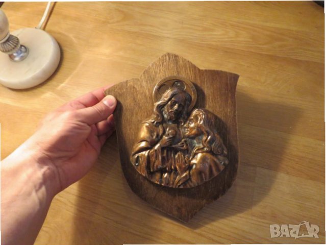 Старо бронзово пано на Исус Христос - красота от бронз бог религия, снимка 2 - Антикварни и старинни предмети - 22407867