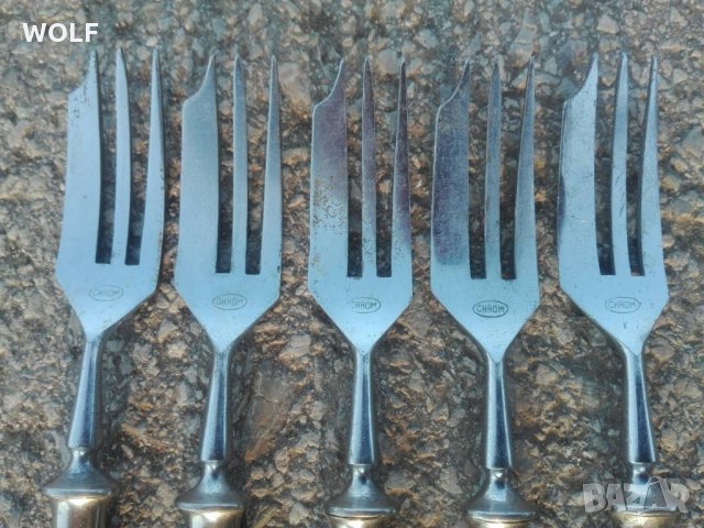 Кехлибар истински дръжки,маркирани старинни прибори от Германия, снимка 4 - Антикварни и старинни предмети - 22038347