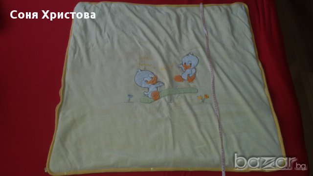 Бебешко одеяло за новородено с десен патета , снимка 3 - Олекотени завивки и одеяла - 14037322