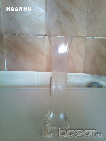 стъклена ваза със сребърна декорация, снимка 2 - Вази - 9972359