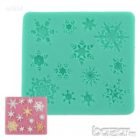 снежинки снежинка малка голяма силиконов молд форма за  фондан шоколад и други