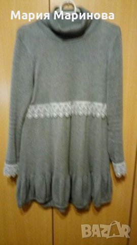 Сива зимна рокля, снимка 6 - Рокли - 19991739