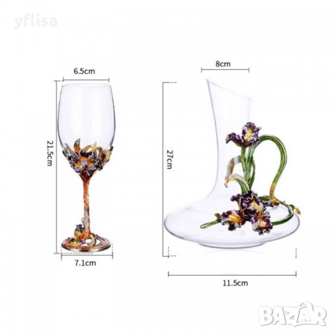 Луксозен сервиз за вино с декантер, снимка 3 - Подаръци за сватба - 25725360