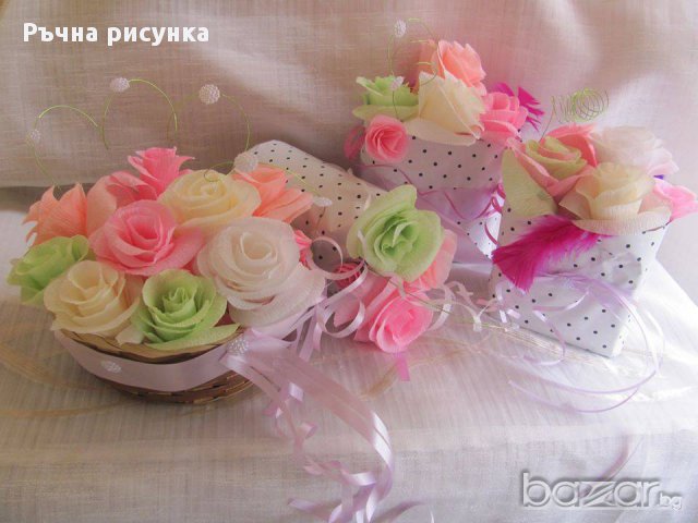 Букетчета с цветя от хартия ,2лв, снимка 11 - Декорация за дома - 17010667