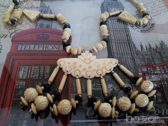 разкошна огърлица красота от естествен рог, снимка 7 - Колиета, медальони, синджири - 15088760