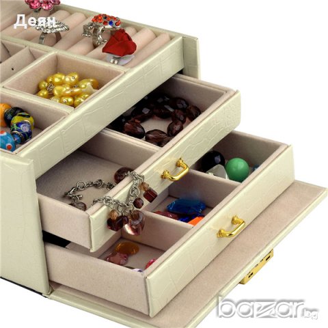 1756 Кутия за бижута тип куфар, снимка 6 - Комплекти и лотове - 19532648