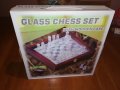 стъклен шах в красива дървена кутия-внос швеицария, снимка 9