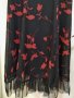 Дълга черна рокля с червени цветя.L/XL, снимка 3