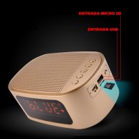 gt-1 Bluetooth настолен часовник с радио, аларма, USB и карта памет, снимка 4 - Друга електроника - 23449952