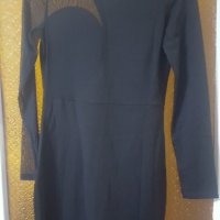 Черна рокля с прозрачна тюлена част на гърба, снимка 3 - Рокли - 24633261