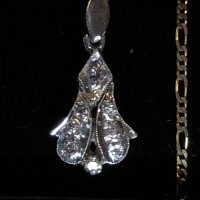 Обеци и медальон от платина с диаманти Злато Платина Диаманти Бижута, снимка 6 - Обеци - 23308193