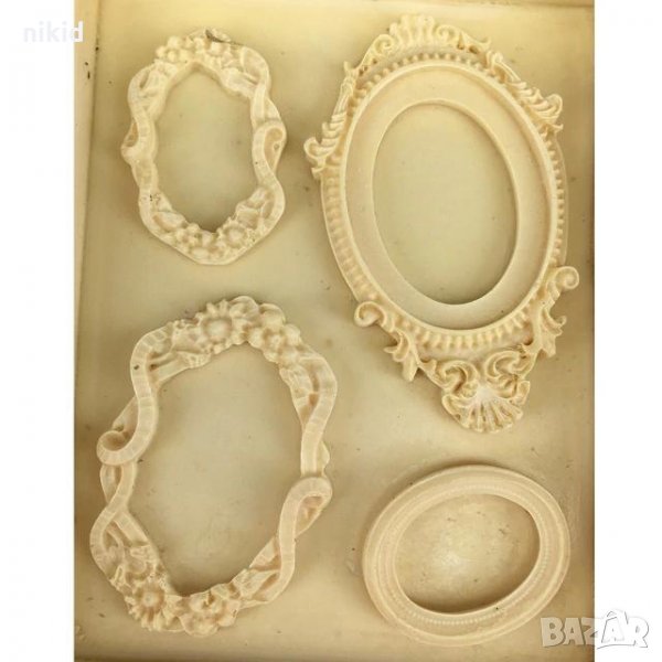 4 рамки рамка овал елипс силиконов молд форма декорация торта фондан шоколад и др., снимка 1