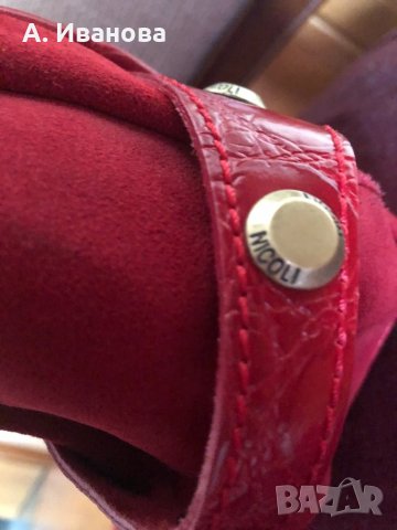 Дамска чанта естествена кожа и естествен велур Nicoli , снимка 9 - Чанти - 24576225