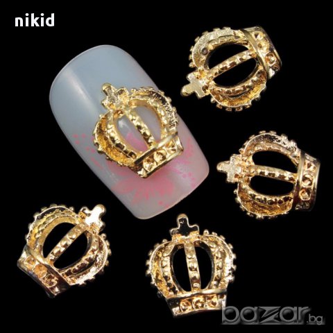 2 цвята корона бижу за нокти  коронки камъни декорация украса за маникюр