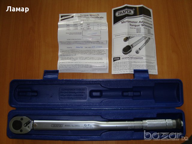 Динамо метричен ключ 30-210Nm производител DRAPER Англия., снимка 2 - Ключове - 11933798