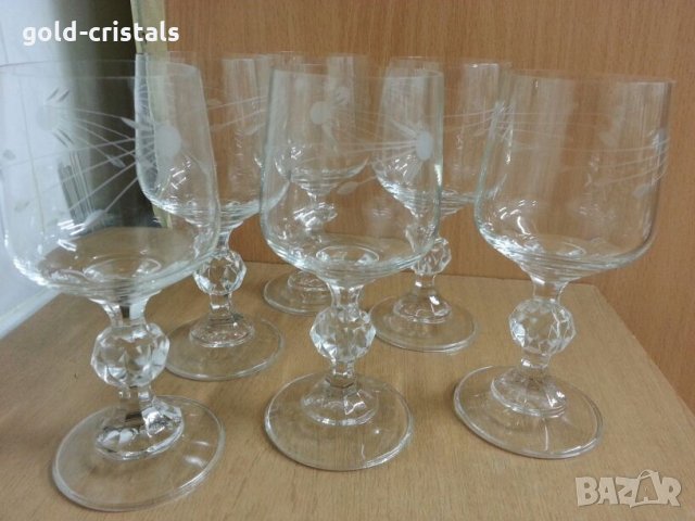 Ретро кристални чаши за вино , снимка 5 - Антикварни и старинни предмети - 22519949