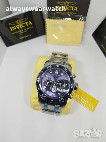 Invicta Pro Diver Silver / Чисто нов мъжки часовник Инвикта Про Дайвър - 100% оригинален, снимка 12 - Мъжки - 23222738