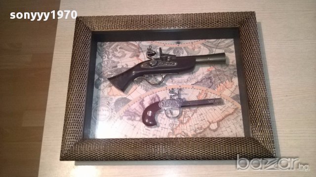 ретро/колекция-картина с пищови 50х40х7см-с стъкло и за стена, снимка 11 - Антикварни и старинни предмети - 17092855