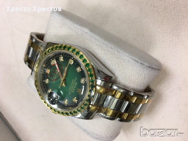 Дамски часовник ROLEX DIAMOND PEARL EMERALD ААА+ клас, снимка 3 - Дамски - 16033624
