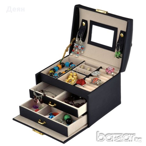 1756 Кутия за бижута тип куфар, снимка 5 - Комплекти и лотове - 19532648