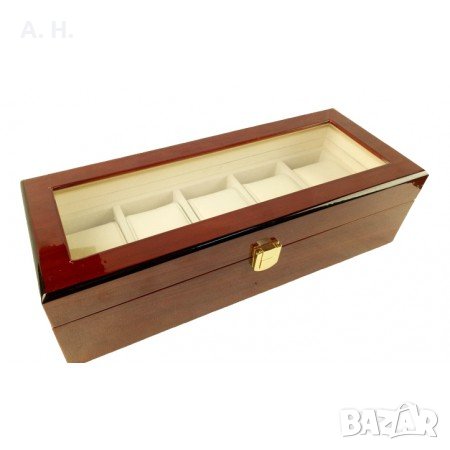 Луксозна дървена кутия за часовници/ гривни /за 5 часовника, снимка 4 - Други - 25036329