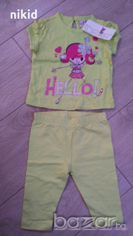 Бебешки детски лот сет комплект в зелено Hello с момиченце, снимка 1 - Комплекти за бебе - 21242360