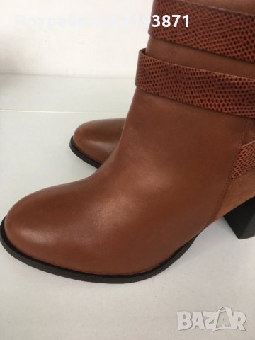 Нови естествена кожа боти цвят коняк Topshop номер 40, снимка 8 - Дамски боти - 24360085
