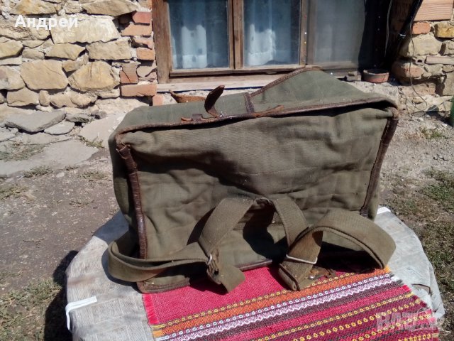 Стара брезентова чанта, снимка 3 - Антикварни и старинни предмети - 22998251