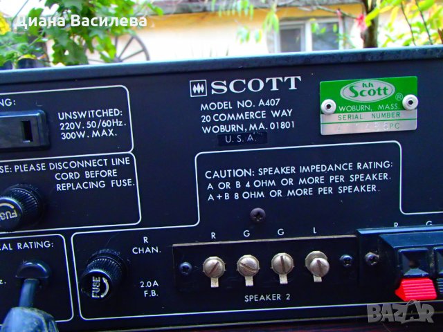 Scott A 407 усилвател, снимка 9 - Ресийвъри, усилватели, смесителни пултове - 23338339