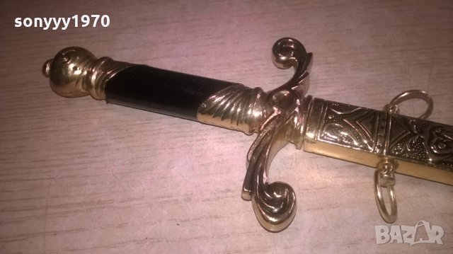 нож сабя-златна кама с ножница-метални-38х11см-внос швеицария, снимка 12 - Колекции - 23662044